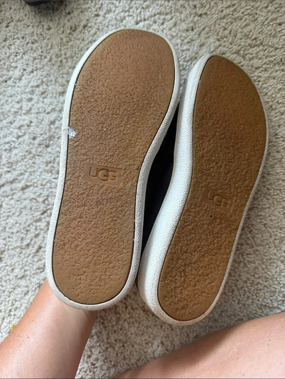 UGG Women's Slip-On Athletic Shoes - Black with White Sole
